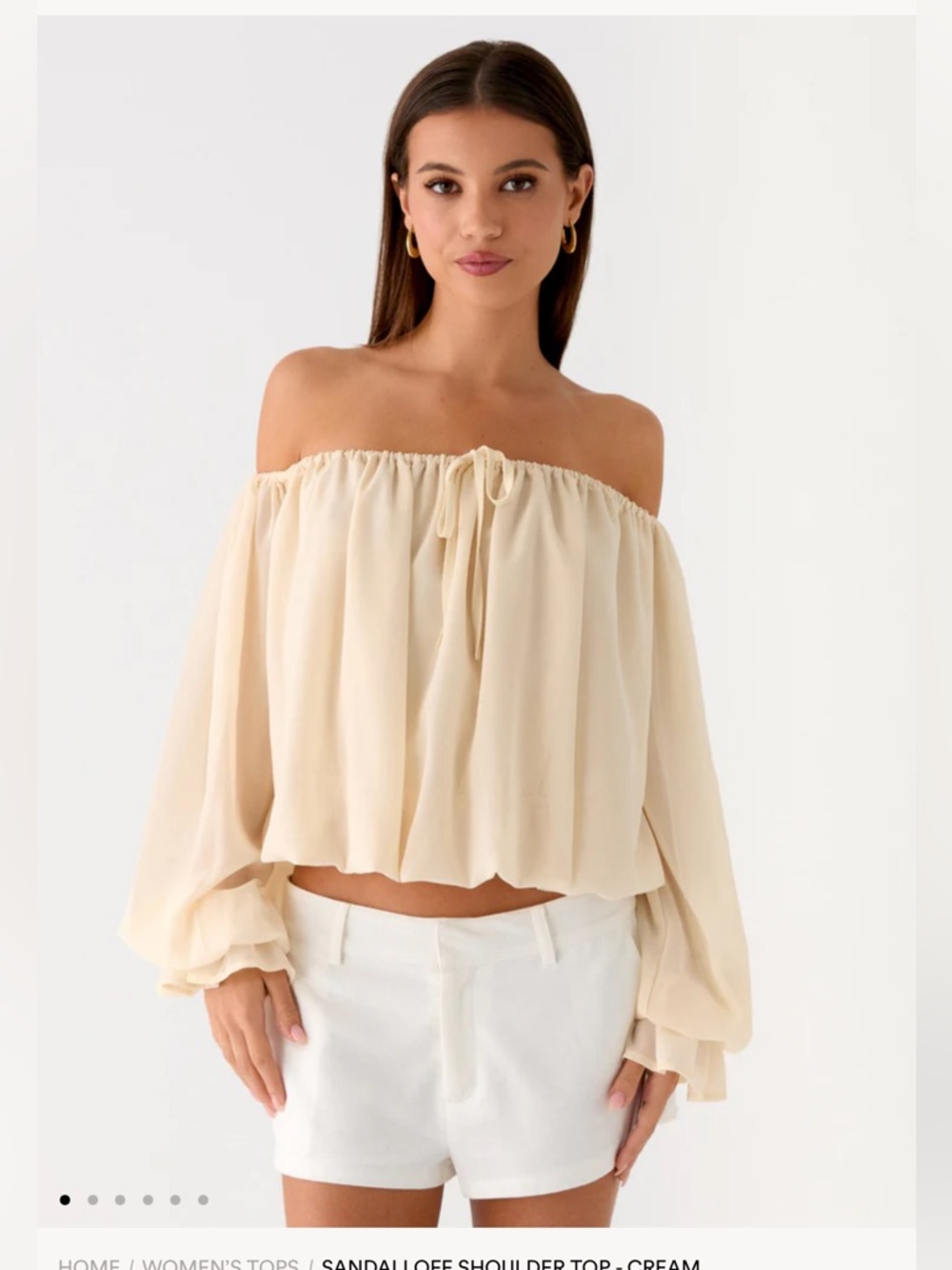 Peppermayo Cream Off-Shoulder Blouse